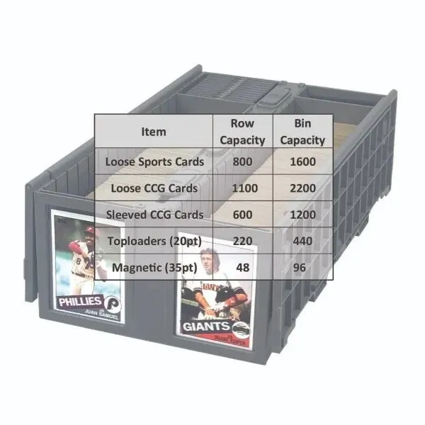 BCW - Collectible Card Bin - 1600 - Gray - (preorder only)
