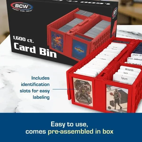 BCW - Collectible Card Bin - 1600 - Red - (preorder only)