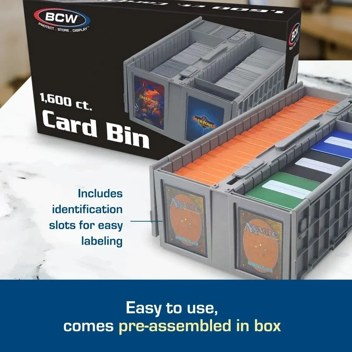 BCW - Collectible Card Bin - 1600 - Gray - (preorder only)