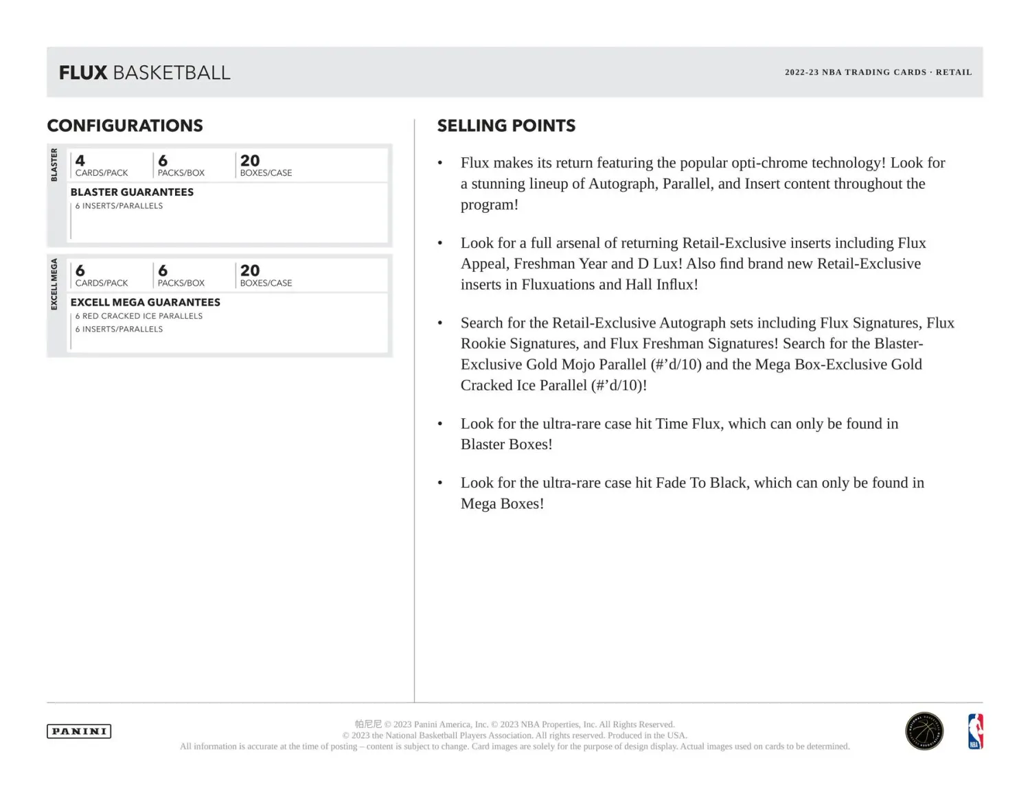 2022/23 Panini Flux Basketball Blaster Box