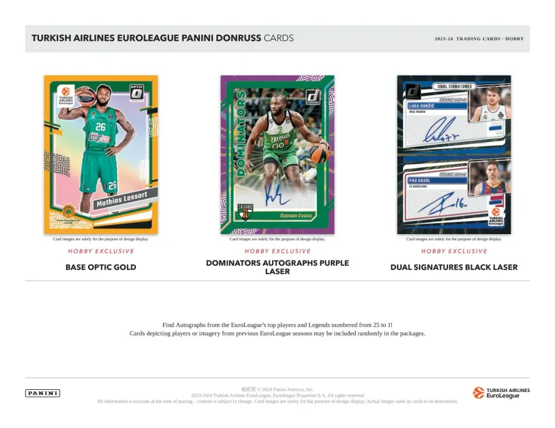 2023/24 Panini Donruss Turkish Airlines EuroLeague Basketball Hobby Box