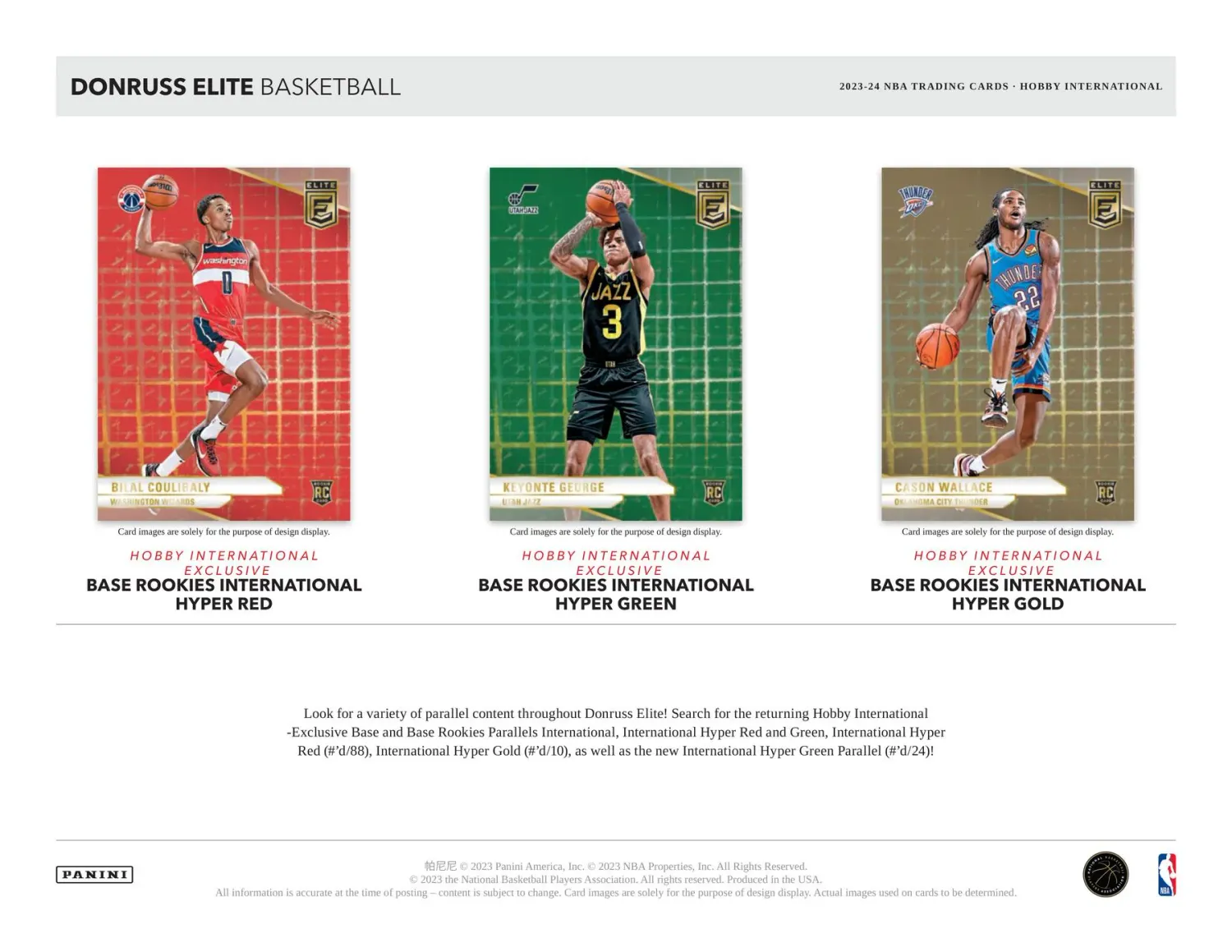 2023/24 Panini Donruss Elite Basketball International Hobby Box