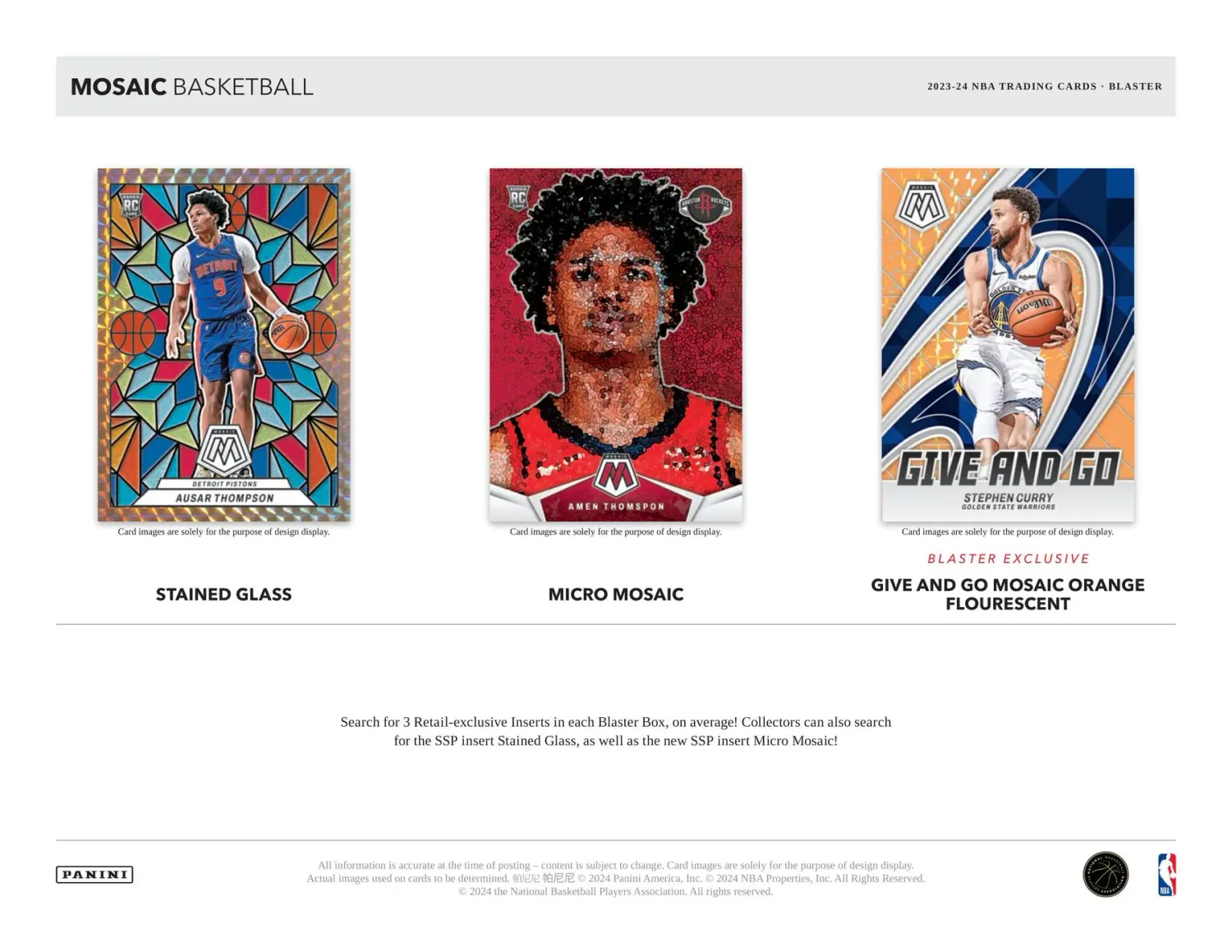 2023/24 Panini Mosaic Basketball Blaster Box