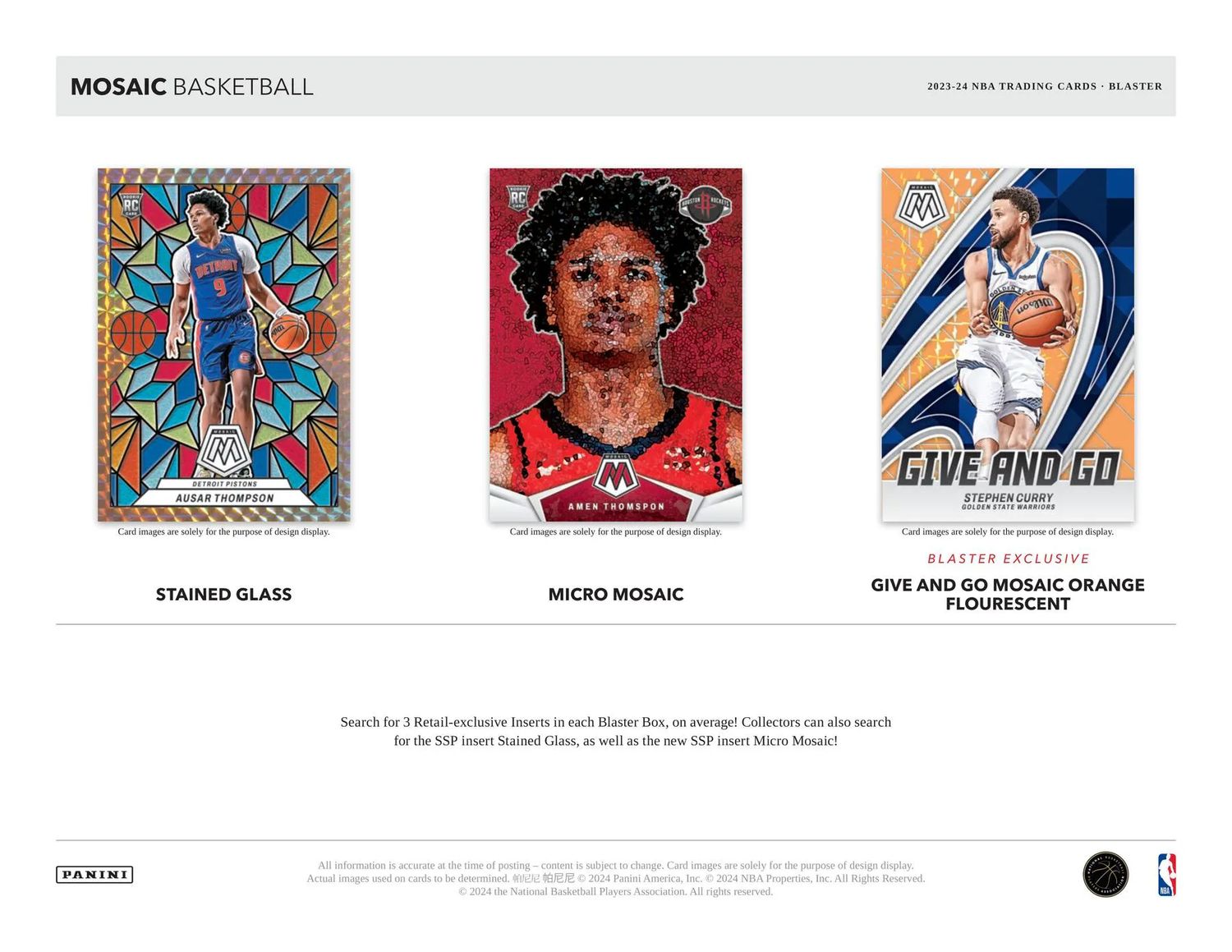 2023/24 Panini Mosaic Basketball Blaster Pack