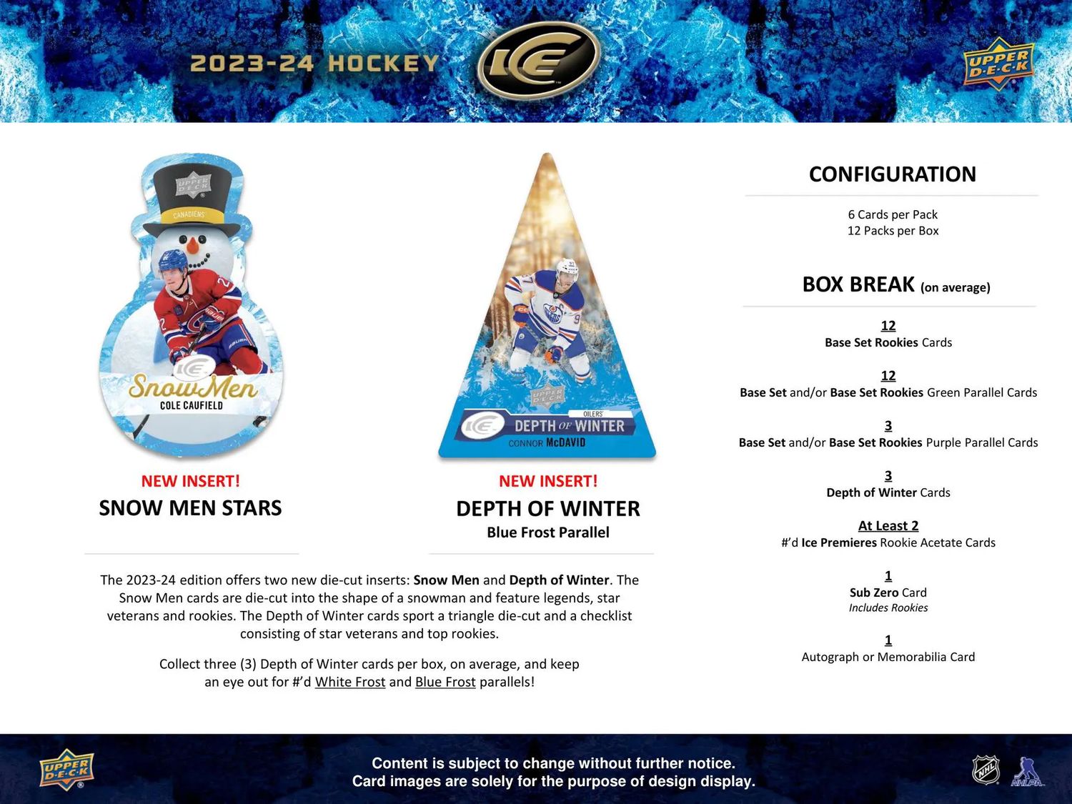 2023/24 Upper Deck Ice Hockey Hobby Pack