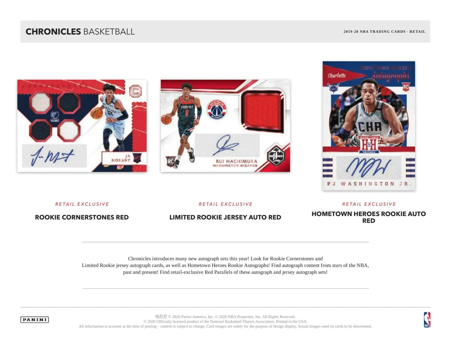 2019/20 Panini Chronicles Basketball Cello Fat Pack Box
