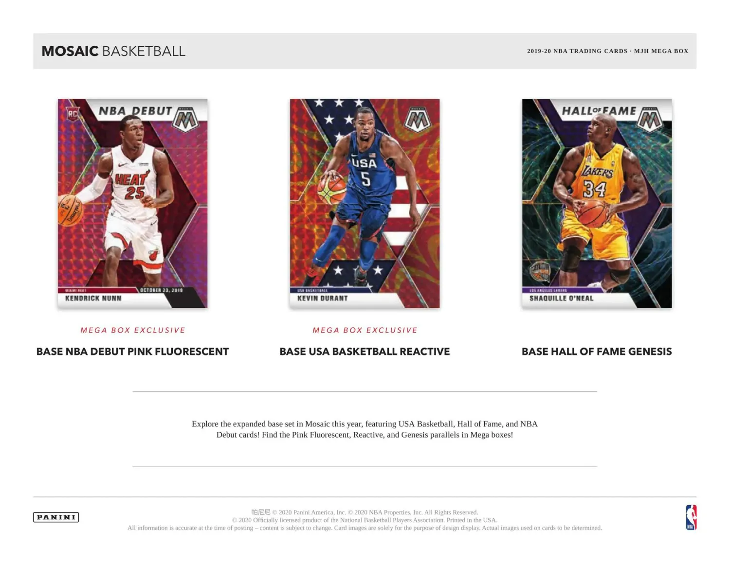 2019/20 Panini Mosaic Basketball Mega Box