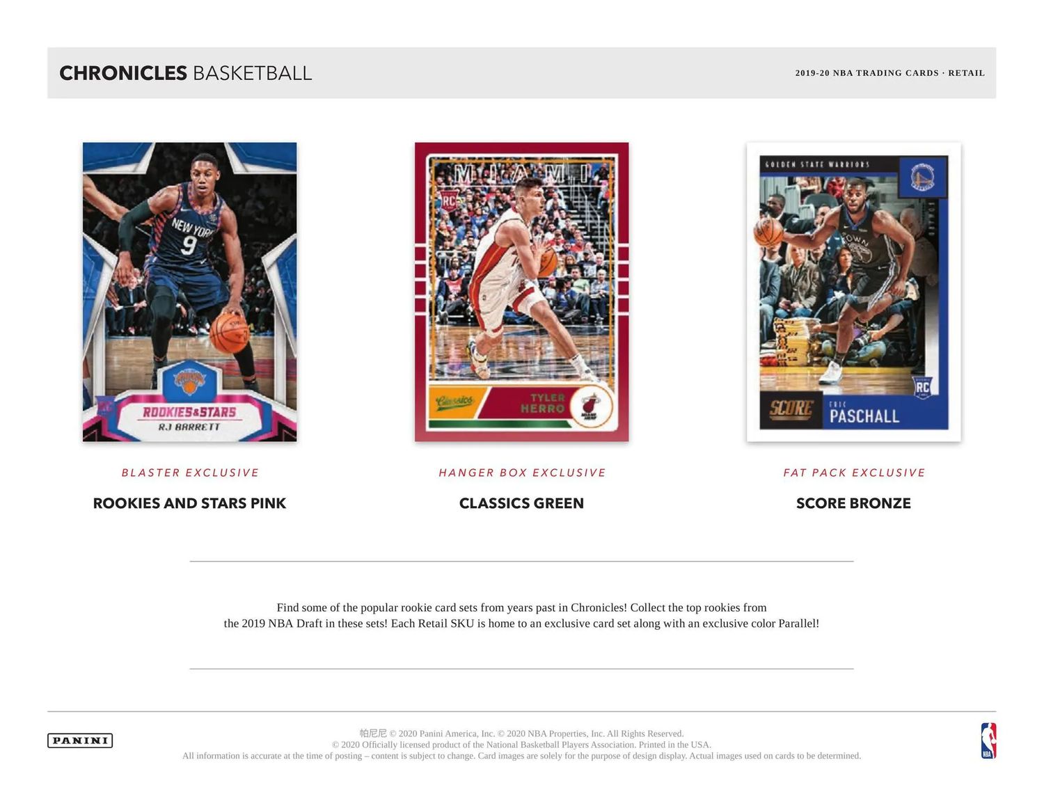 2019/20 Panini Chronicles Basketball Cello Fat Pack