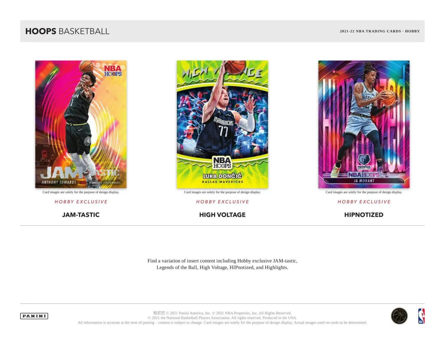 2021/22 Panini NBA Hoops Basketball Hobby Box