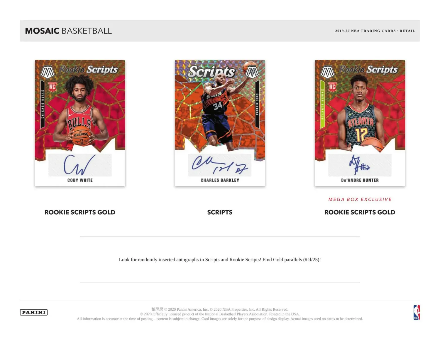 2019/20 Panini Mosaic Basketball Blaster Box