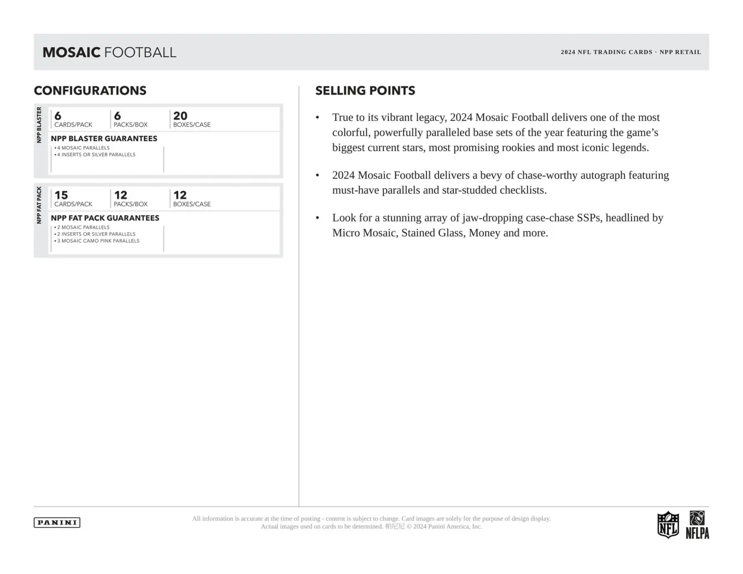 2024 Panini Mosaic Football Blaster Box