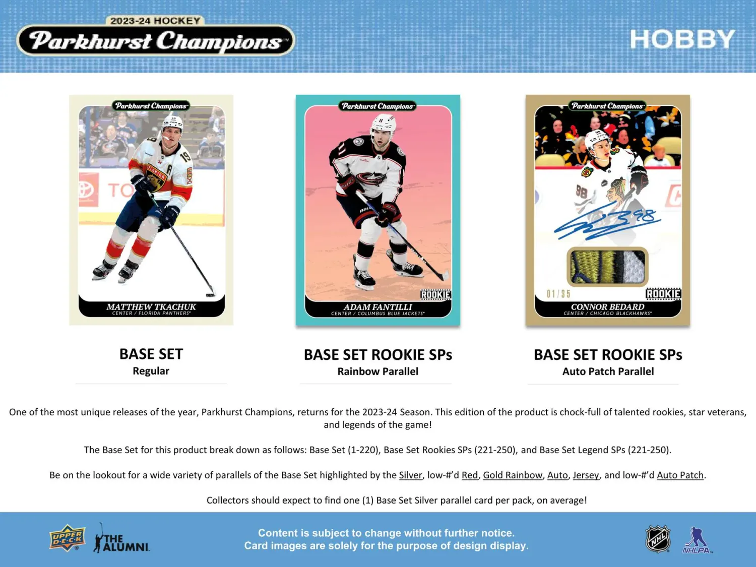 2023/24 Upper Deck Parkhurst Champions Hockey Hobby Box
