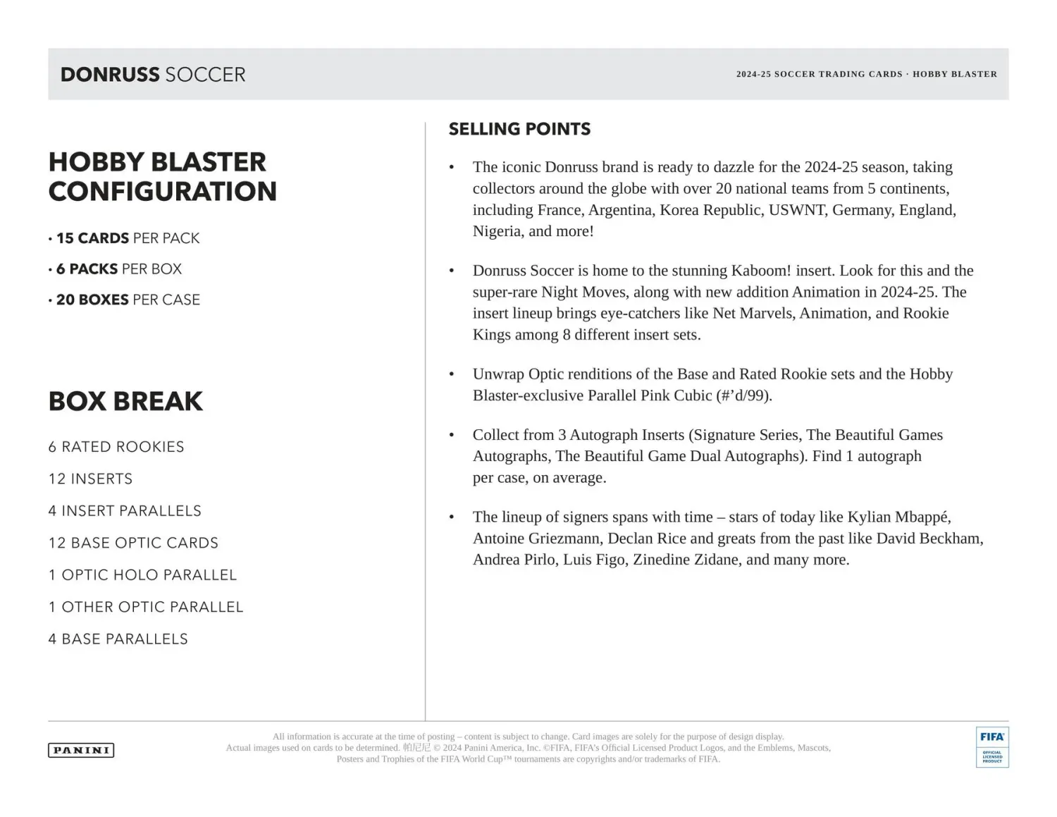 2024/25 Panini Donruss Soccer Hobby Blaster Box