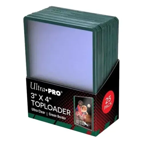 Ultra Pro - Toploader - 3&quot; x 4&quot; Green Border (x25)