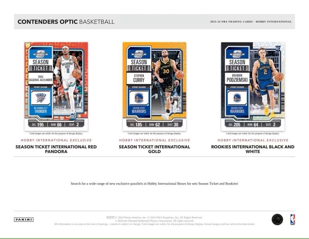 2023/24 Panini Contenders Optic Basketball International Hobby Box