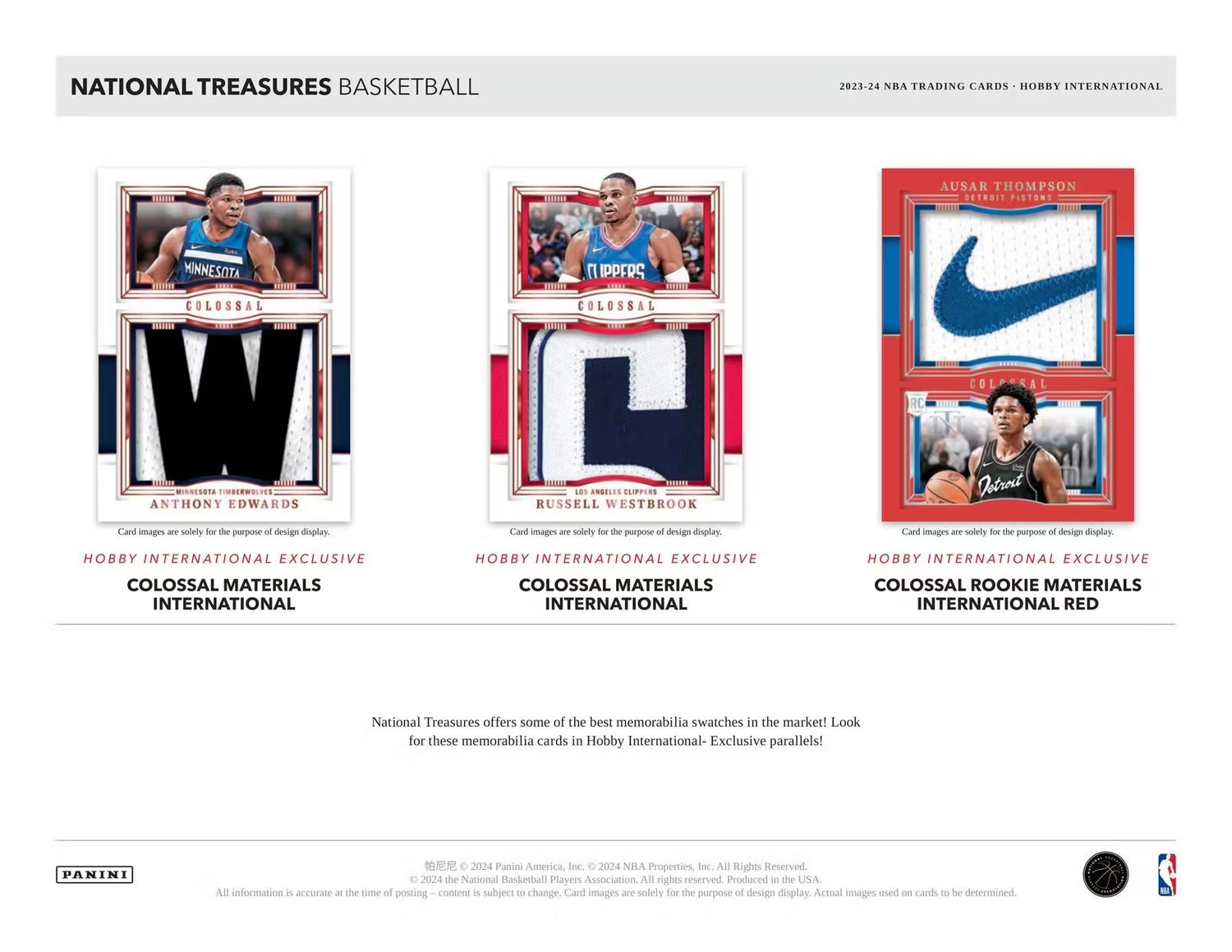 2023/24 Panini National Treasures Basketball International Hobby Box