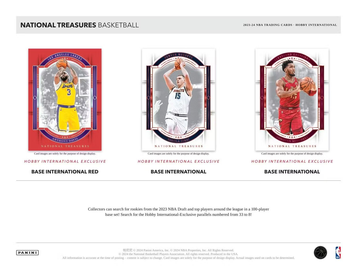 2023/24 Panini National Treasures Basketball International Hobby Box