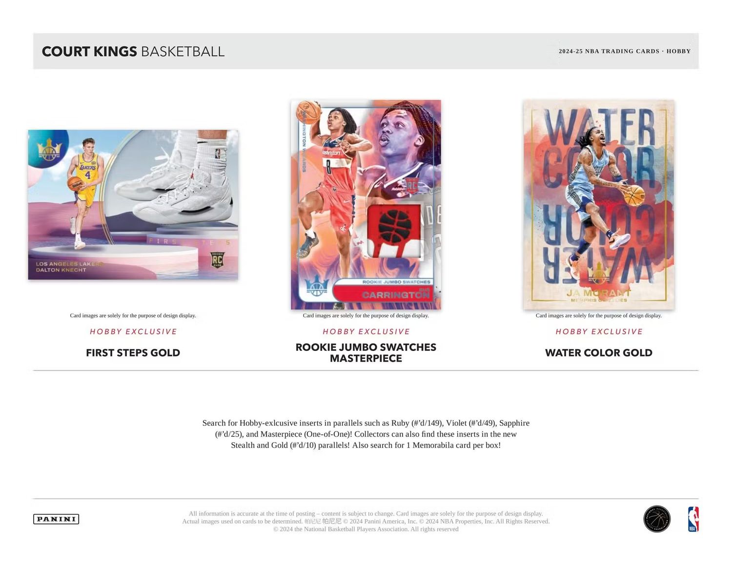 2024/25 Panini Court Kings Basketball Hobby Box
