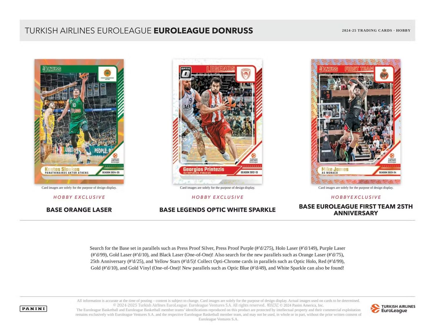 2024/25 Panini Donruss Turkish Airlines EuroLeague Basketball Hobby Box