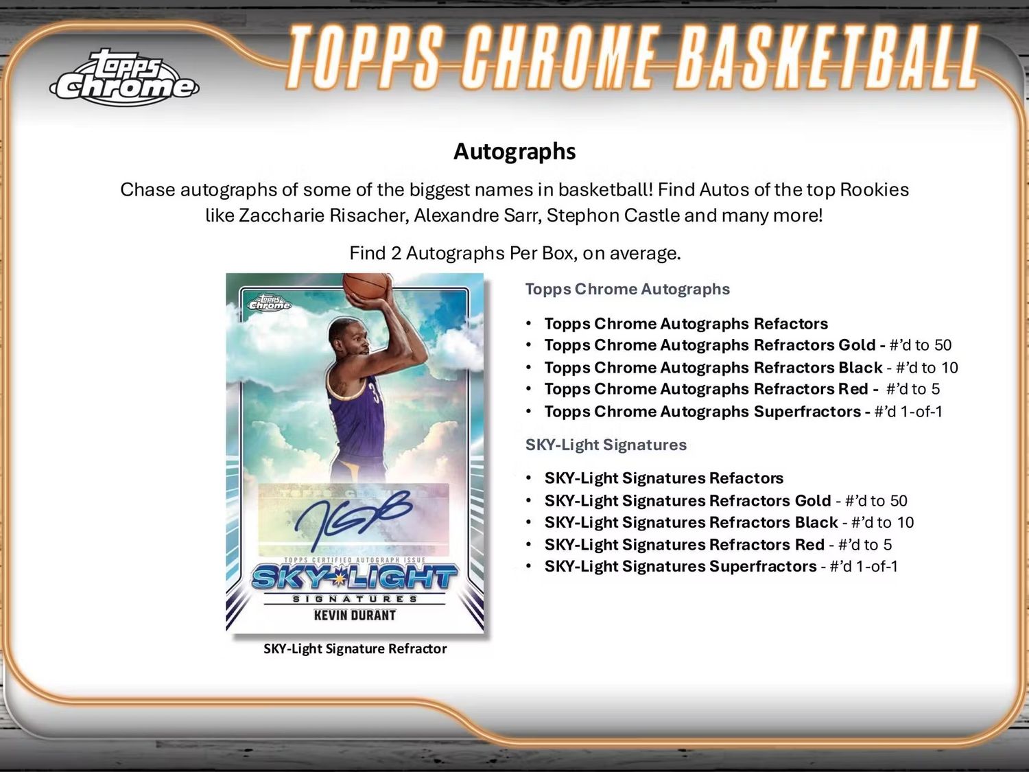 2024/25 Topps Chrome Basketball Hobby Box (coming soon)