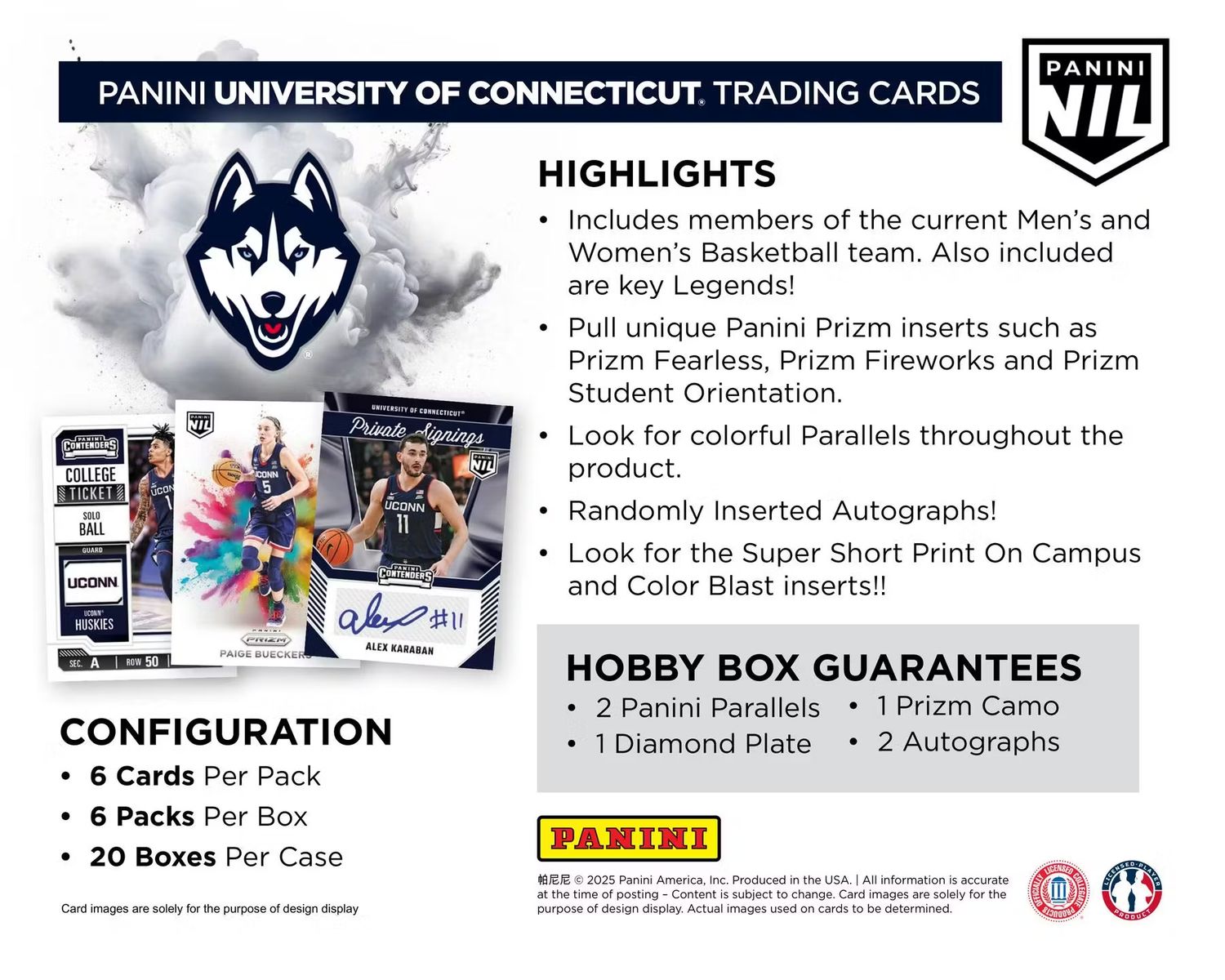 2024/25 Panini UConn Collegiate Basketball Hobby Box