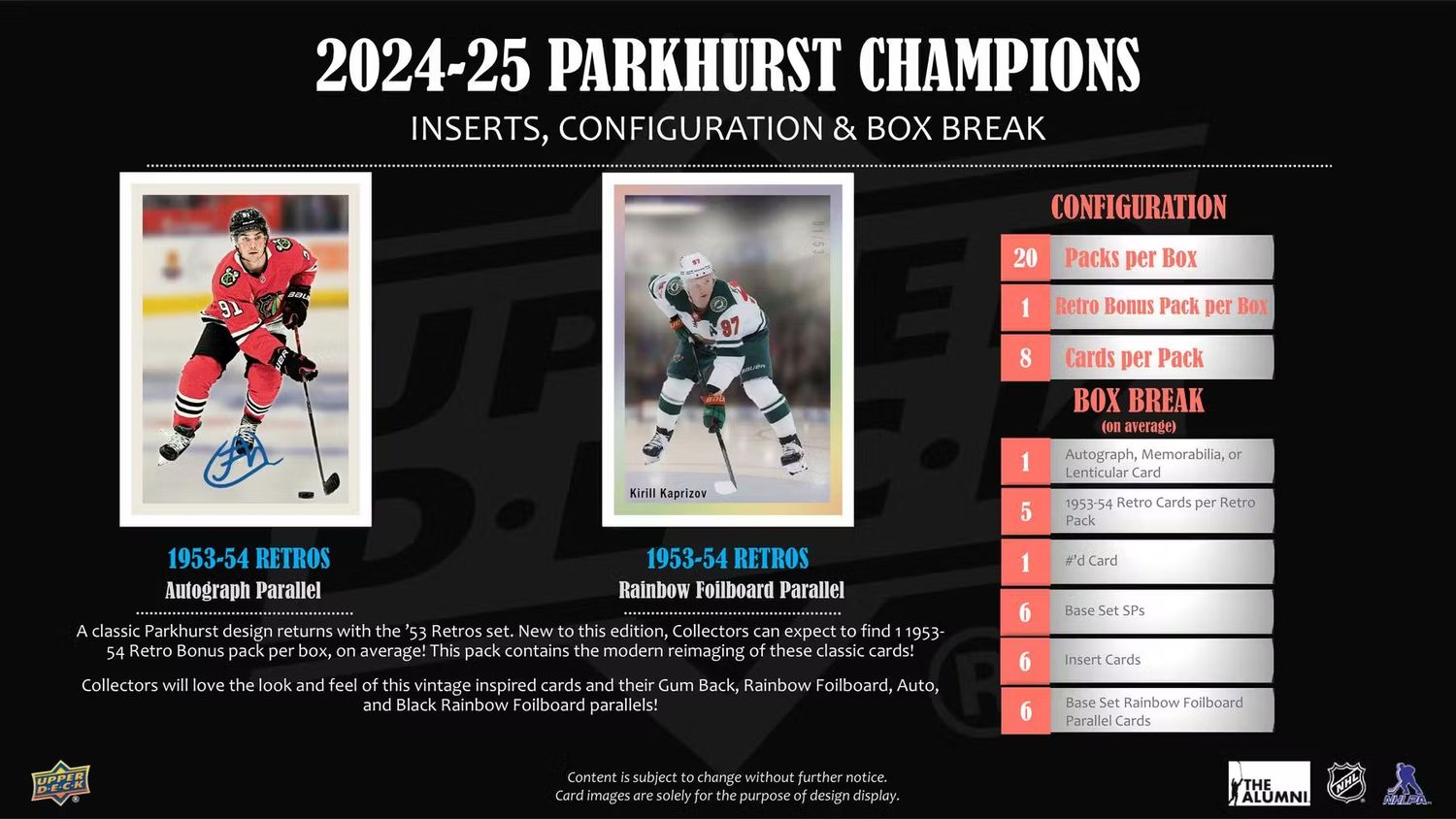 2024/25 Upper Deck Parkhurst Champions Hockey Hobby Box
