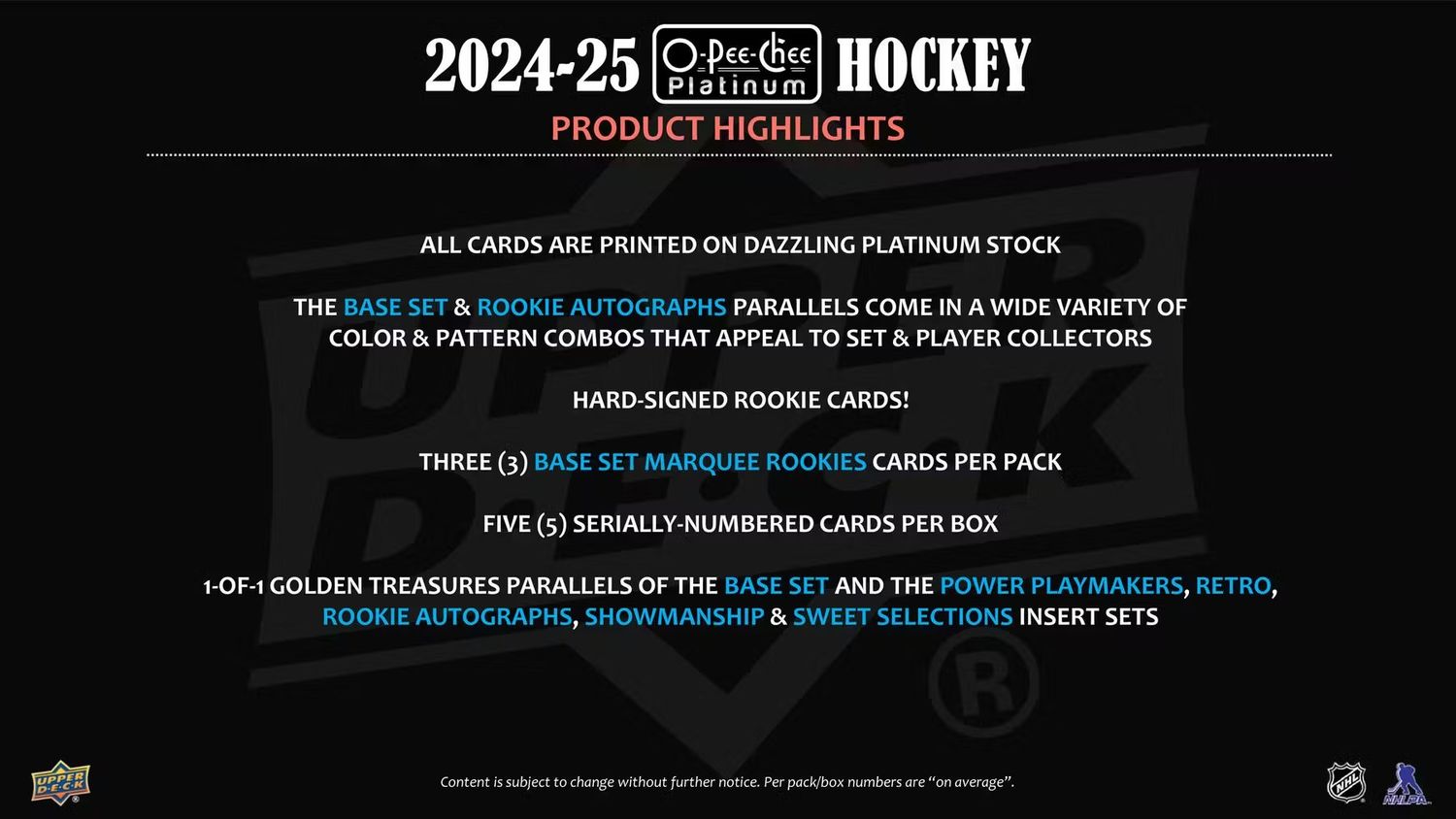 2024/25 Upper Deck O-Pee-Chee Platinum Hockey Hobby Box (in transit)