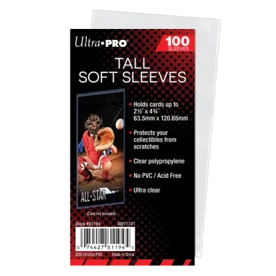Ultra Pro - 2-1/2&quot; x 4-3/4&quot; Tall Card Soft Sleeves (100ct)