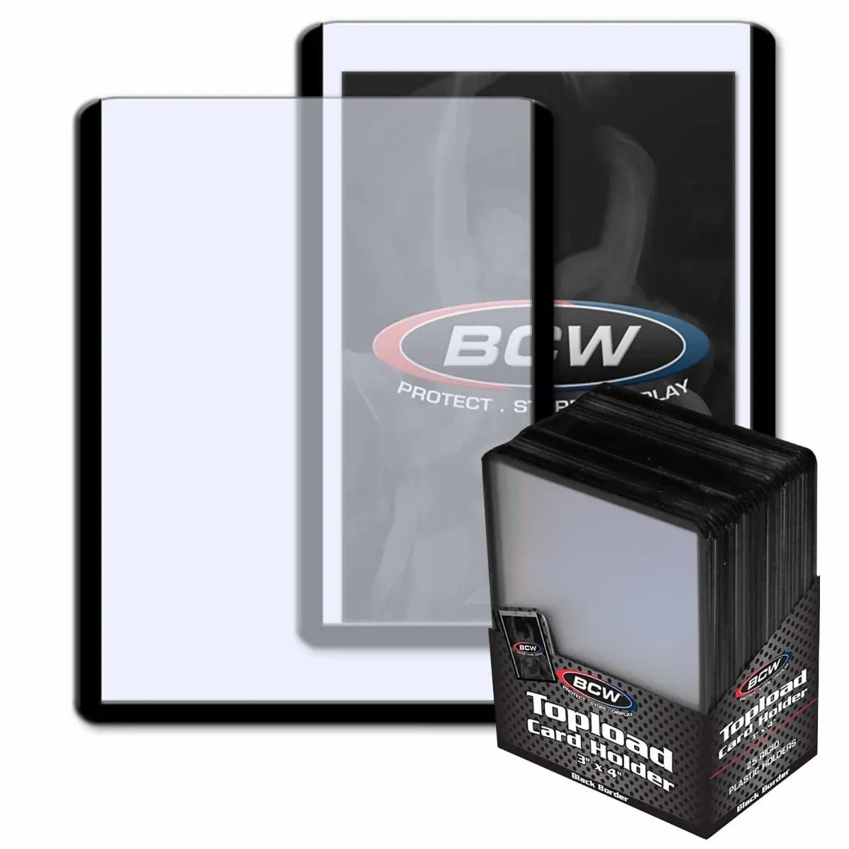BCW - 3x4 Topload Card Holder - Black Border (x25)