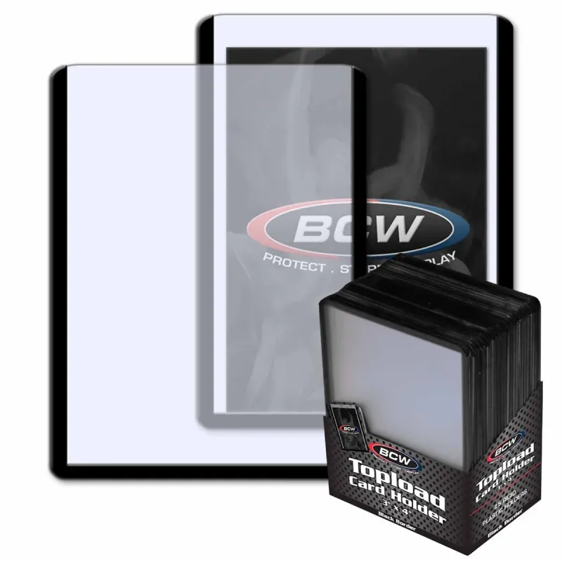 BCW - 3x4 Topload Card Holder - Black Border (x25)