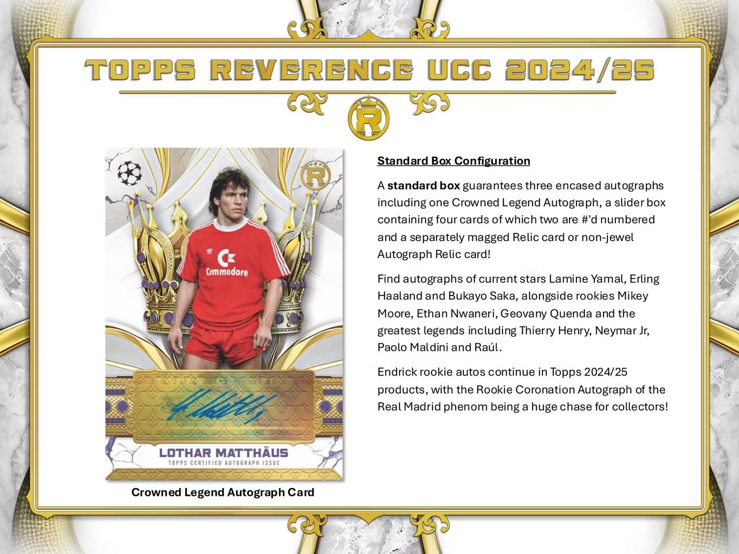 2024/25 Topps Reverence UEFA Club Competitions Soccer Hobby Box (Coming soon)