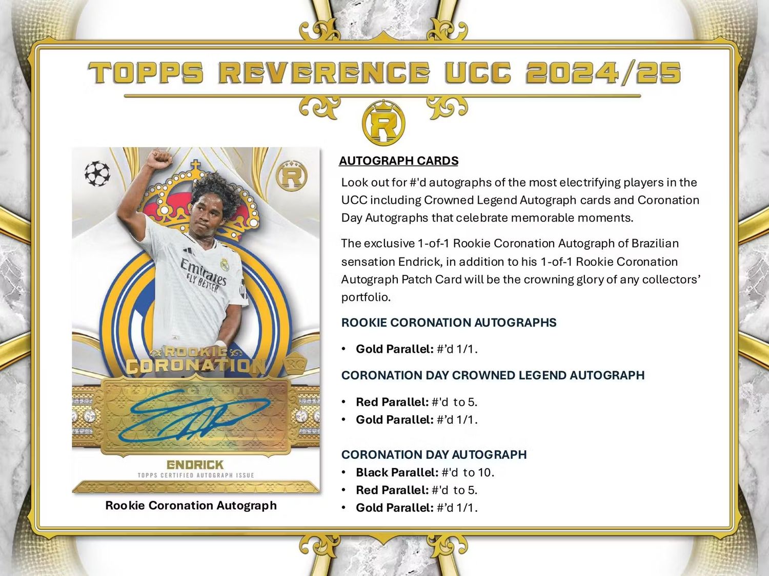 2024/25 Topps Reverence UEFA Club Competitions Soccer Hobby Box (Coming soon)