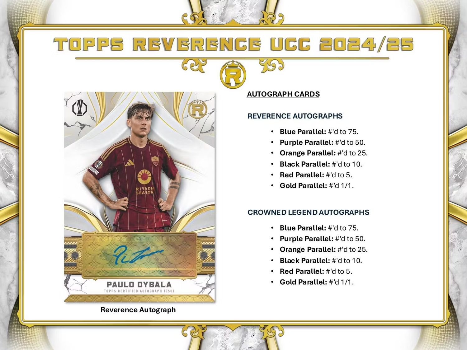 2024/25 Topps Reverence UEFA Club Competitions Soccer Hobby Box (Coming soon)