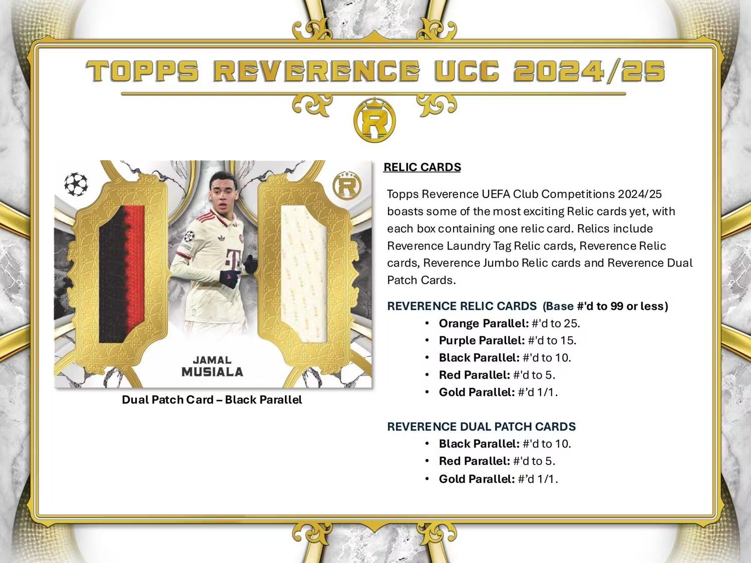 2024/25 Topps Reverence UEFA Club Competitions Soccer Hobby Box (Coming soon)