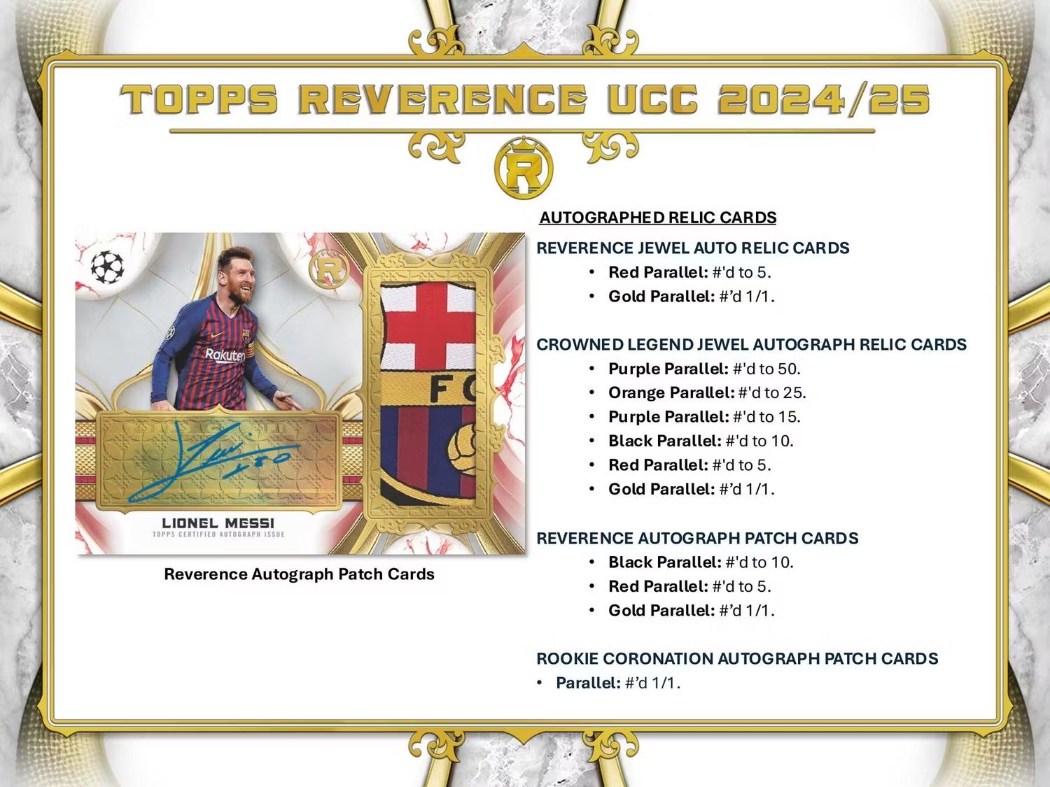 2024/25 Topps Reverence UEFA Club Competitions Soccer Hobby Box (Coming soon)