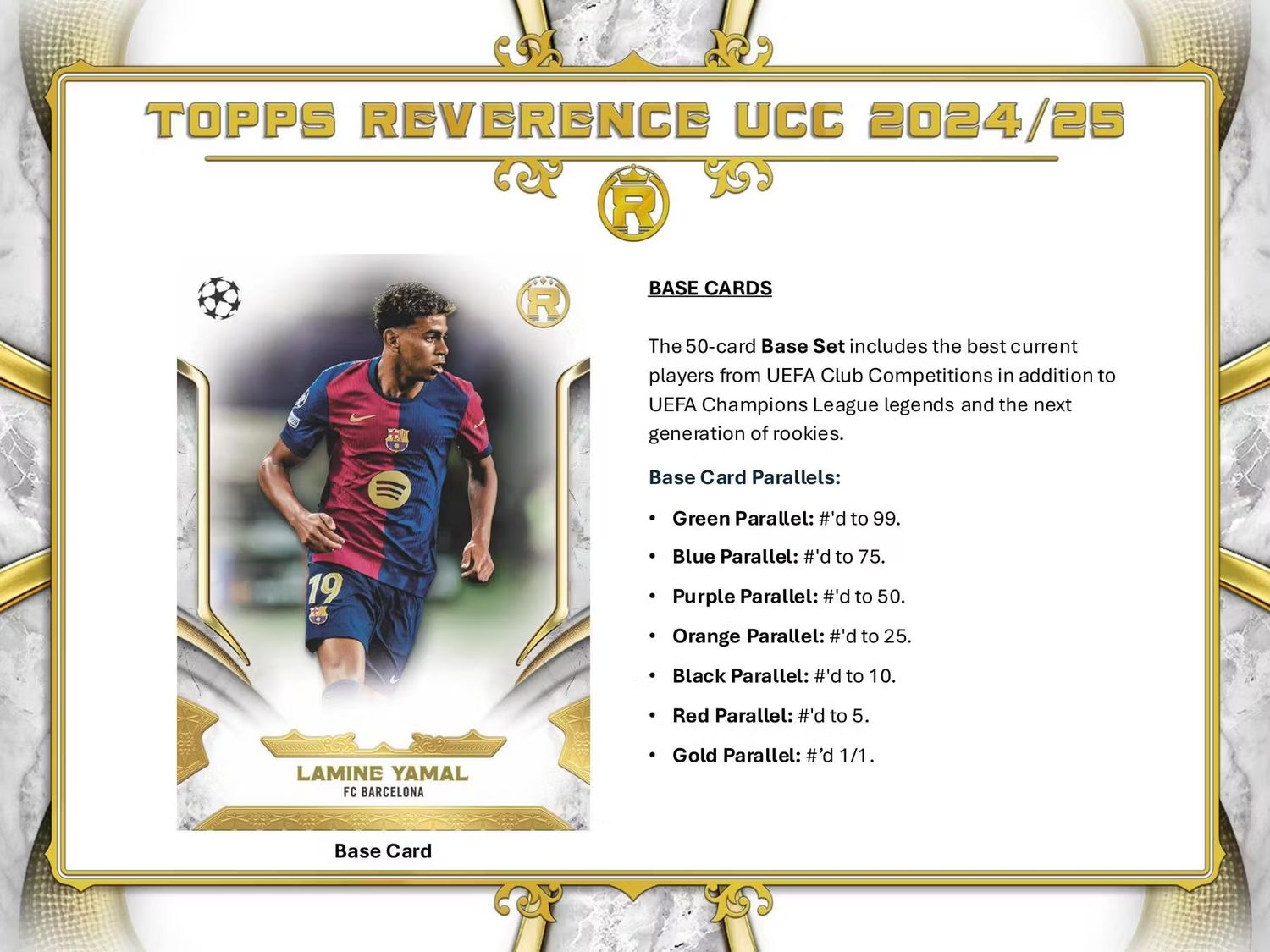 2024/25 Topps Reverence UEFA Club Competitions Soccer Hobby Box (Coming soon)