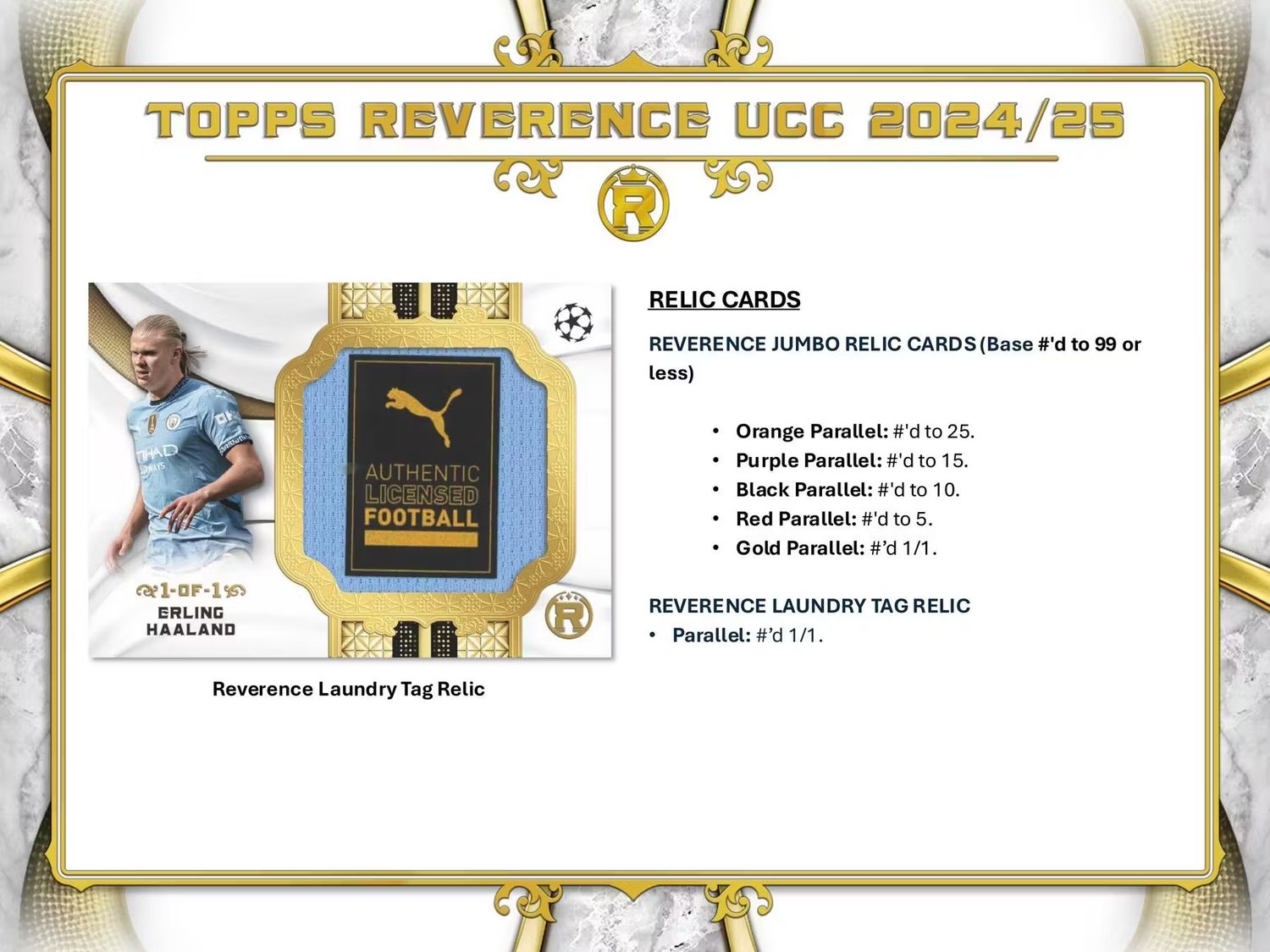 2024/25 Topps Reverence UEFA Club Competitions Soccer Hobby Box (Coming soon)