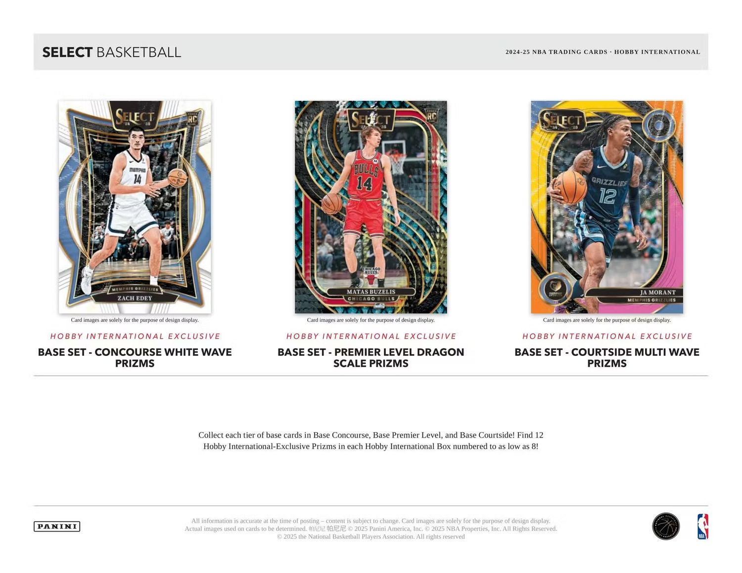 2024/25 Panini Select Basketball International Hobby Box (Coming soon)