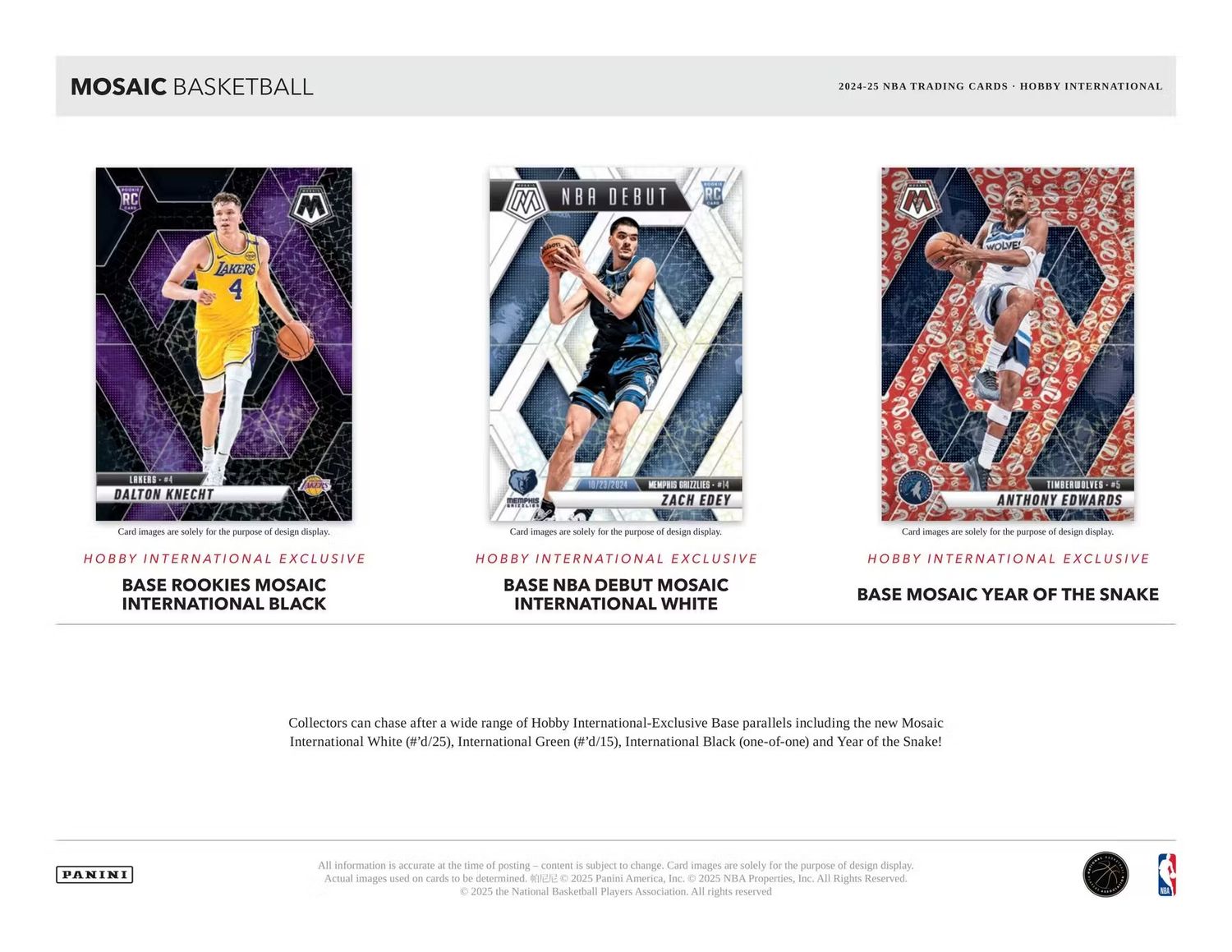 2024/25 Panini Mosaic Basketball International Hobby Box