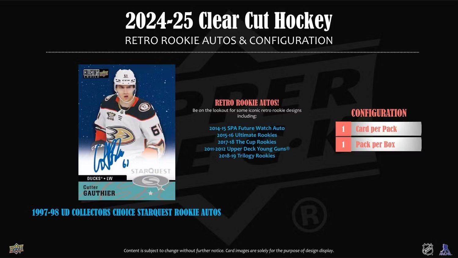 2024/25 Upper Deck Clear Cut Hockey Hobby Box (Coming soon)