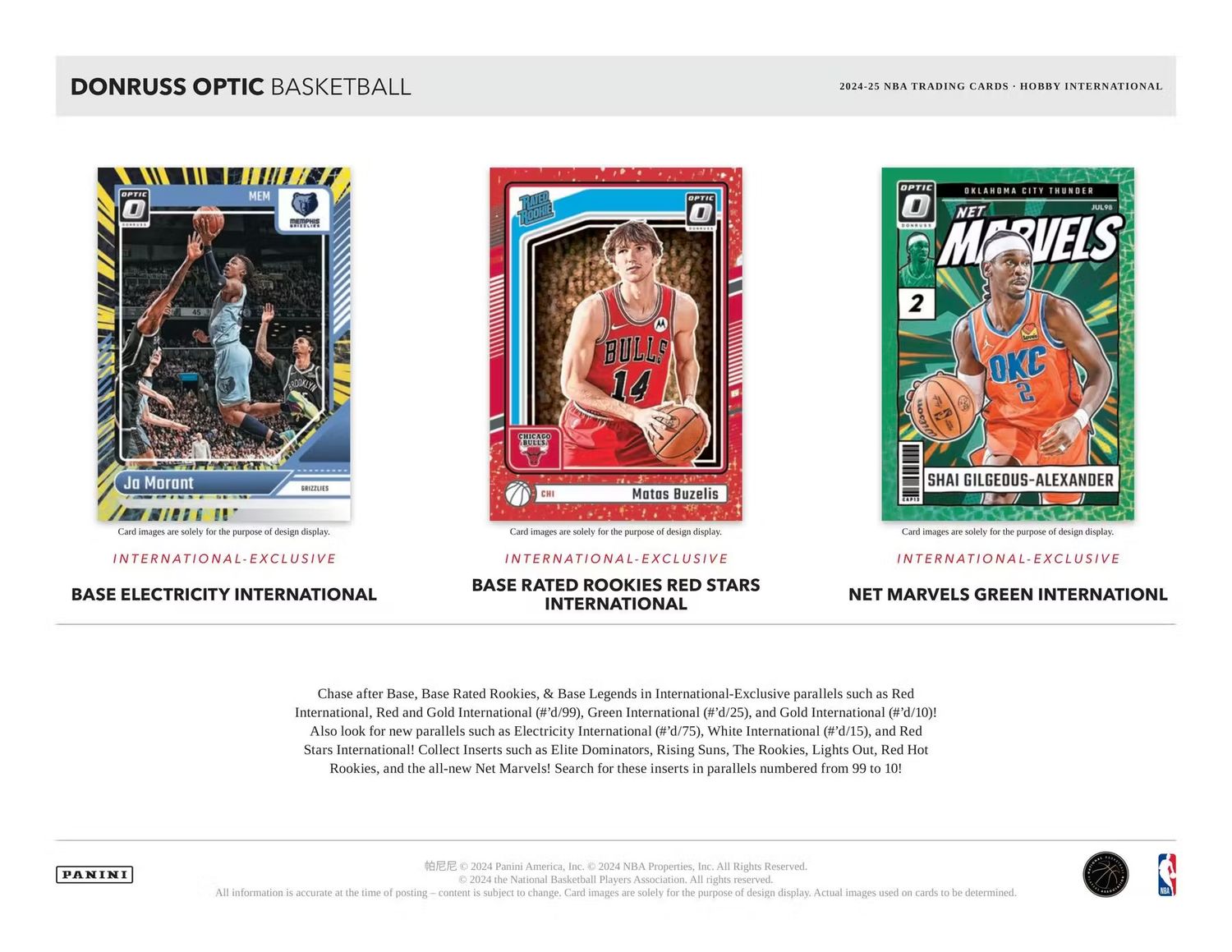 2024/25 Panini Donruss Optic Basketball Hobby International Box
