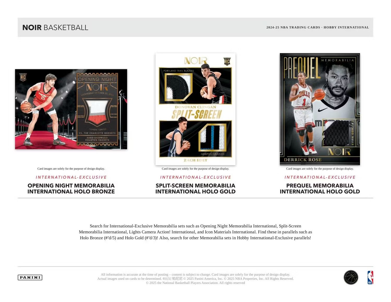 2024/25 Panini Noir Basketball International Hobby Box