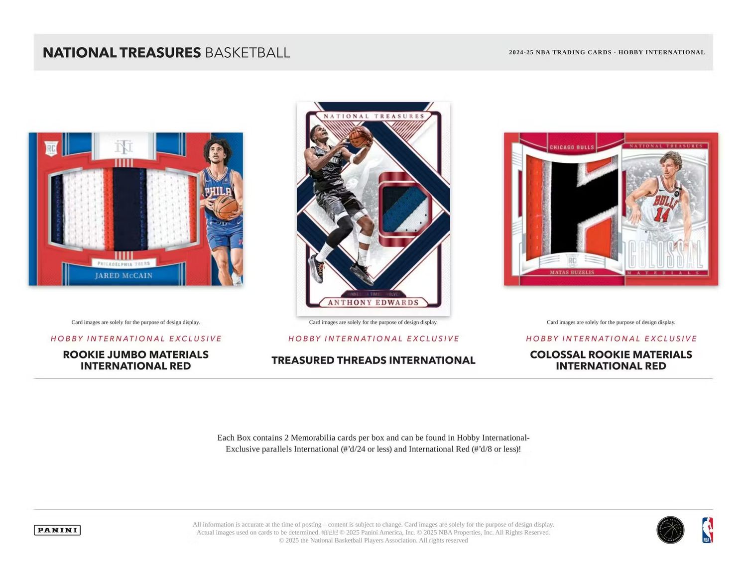2024/25 Panini National Treasures Basketball International Hobby Box