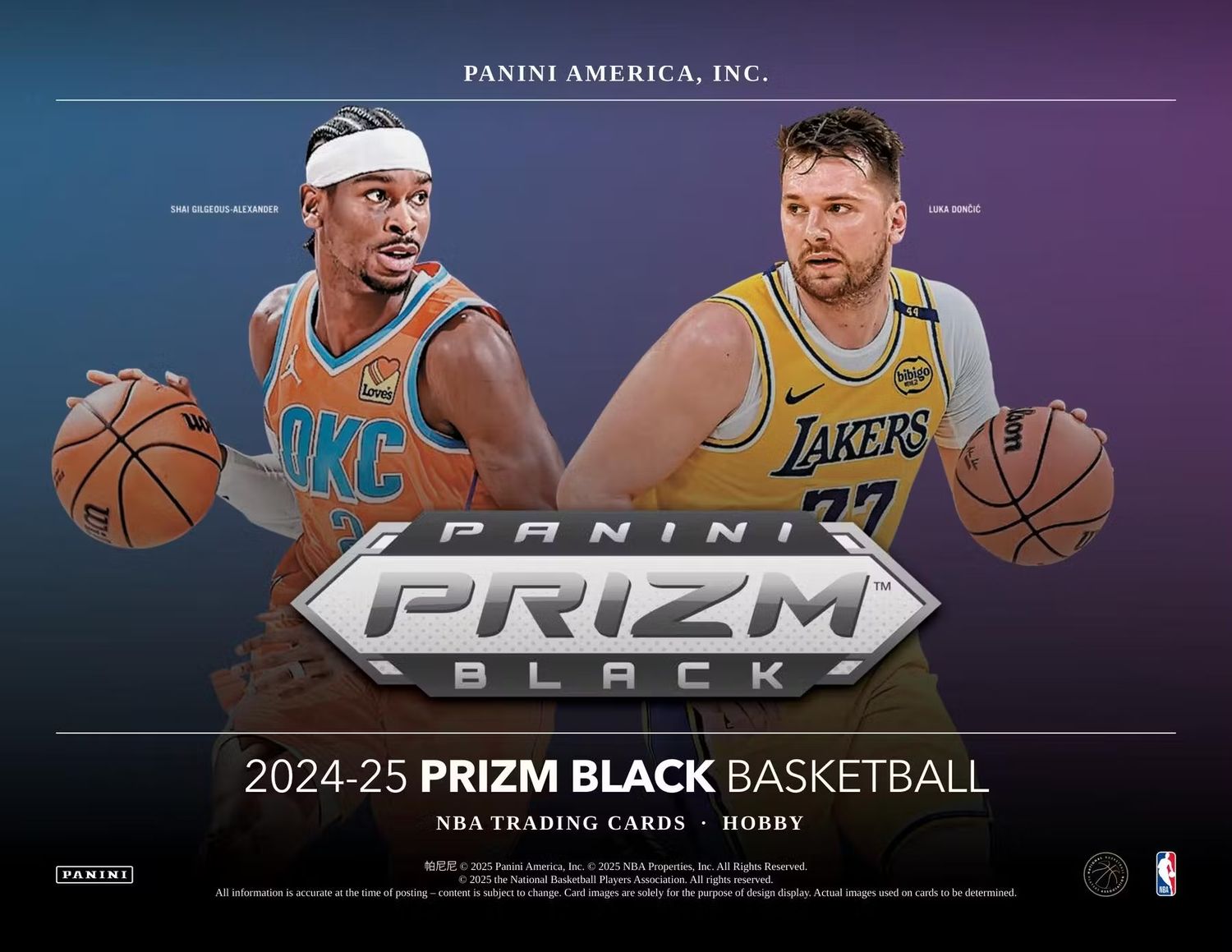 2024/25 Panini Prizm Black Basketball Hobby Box (Preorder)