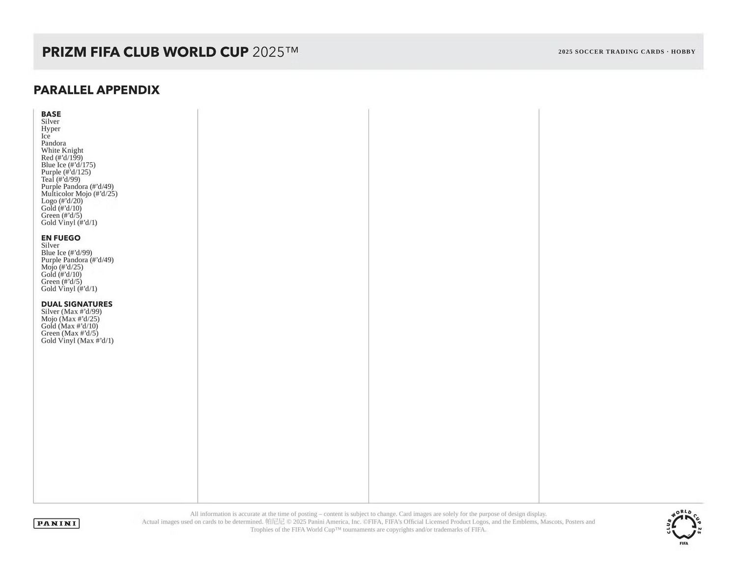 2025 Panini Prizm FIFA Club World Cup Soccer Hobby Box