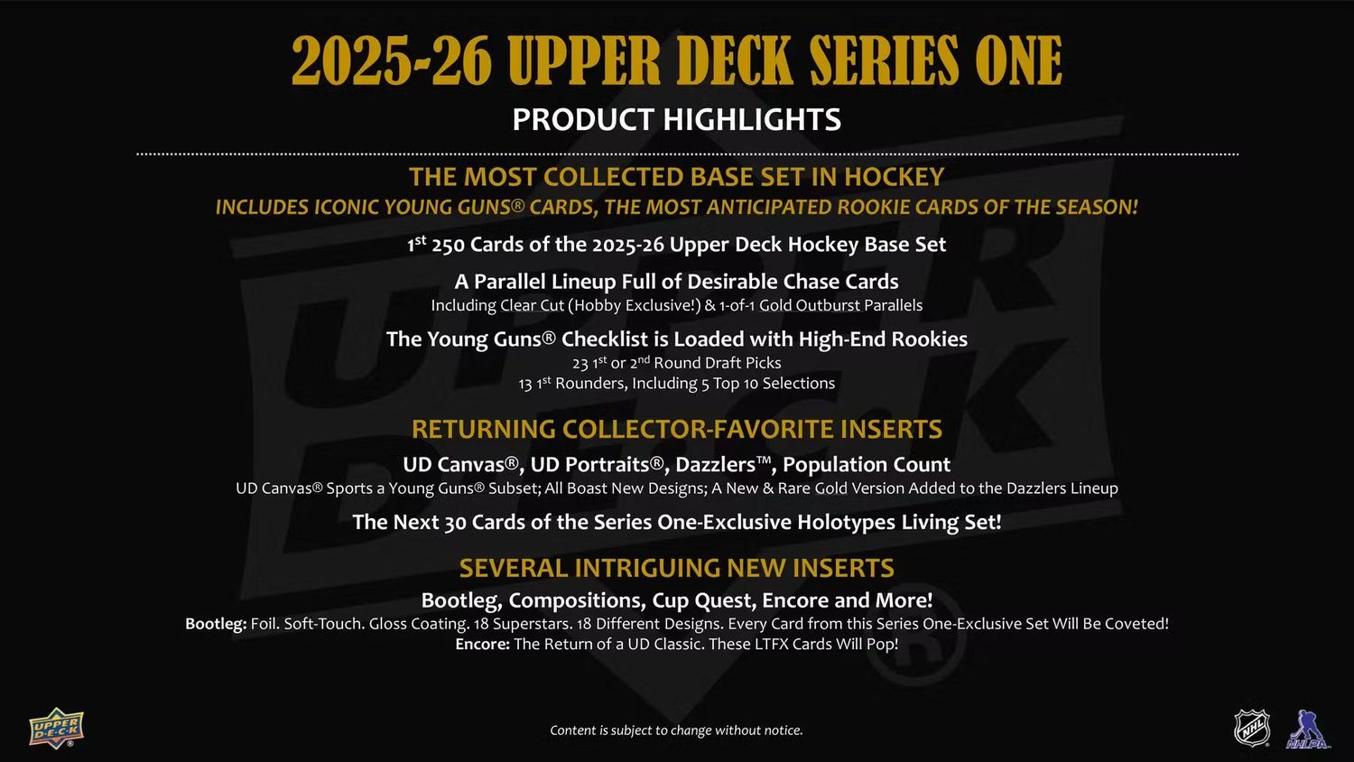 2025/26 Upper Deck Series 1 Hockey Hobby Box (coming soon)
