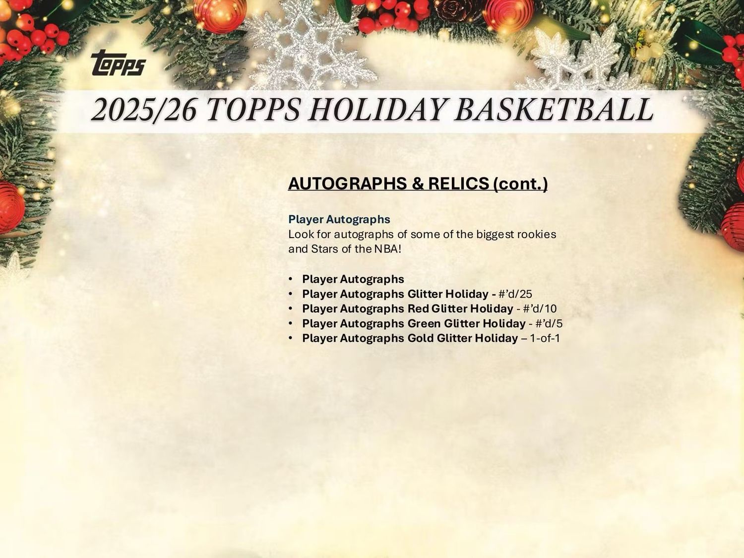 2025/26 Topps Holiday Basketball Mega Pack