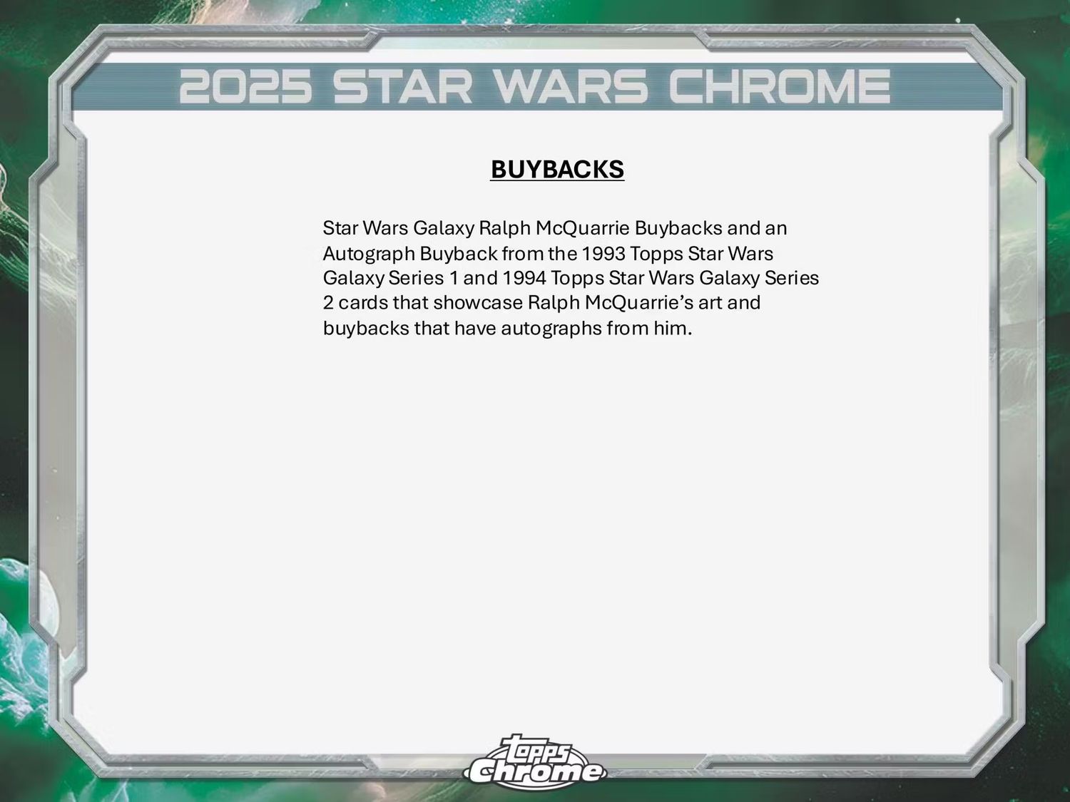 2025 Star Wars Chrome Galaxy Hobby Box
