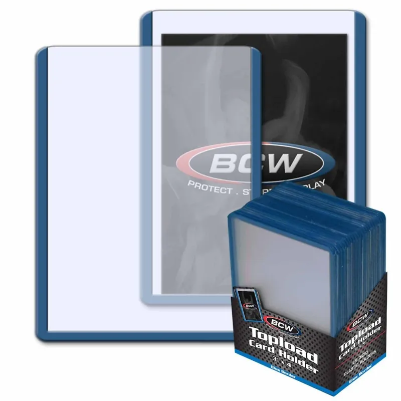 BCW - 3x4 Topload Card Holder - Blue Border (x25)