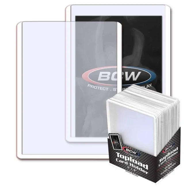 BCW - 3x4 Topload Card Holder - White Border (x25)